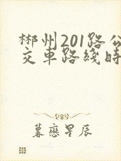 郴州201路公交车路线时间表