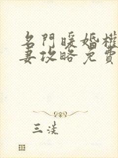 名门暖婚权爷追妻攻略免费阅读