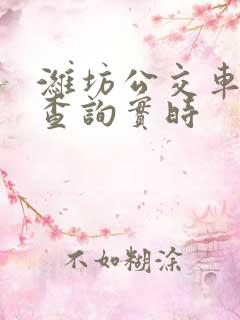 潍坊公交车线路查询实时