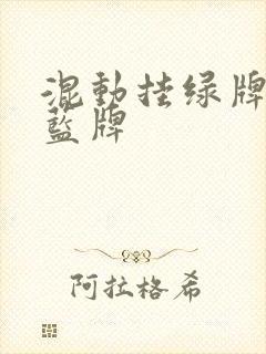 混动挂绿牌还是蓝牌