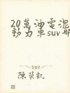 20万油电混合动力车suv哪款最好