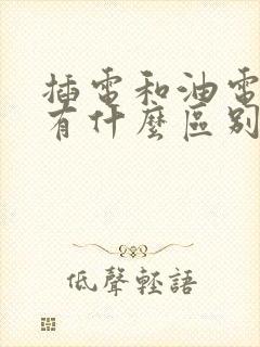 插电和油电混合有什么区别