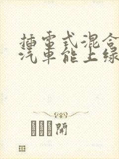 插电式混合动力汽车能上绿牌