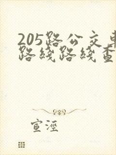 205路公交车路线路线查询时间