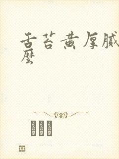舌苔黄厚腻是什么