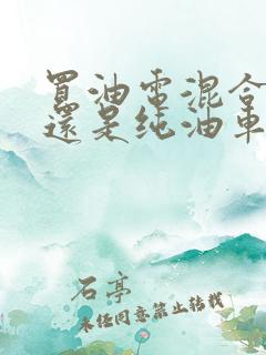 买油电混合车好还是纯油车好