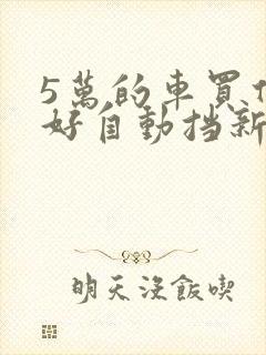 5万的车买什么好自动挡新车