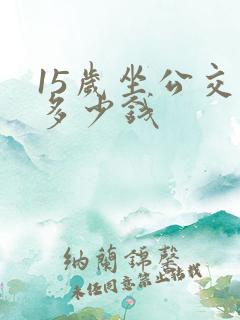 15岁坐公交车多少钱