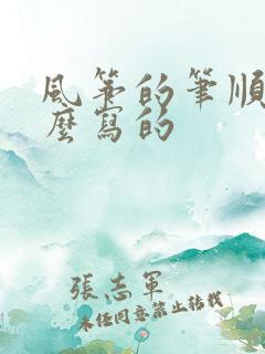 风筝的笔顺是怎么写的