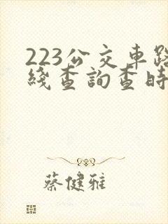 223公交车路线查询查时间