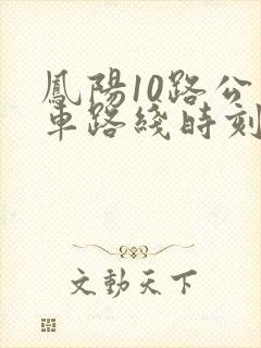凤阳10路公交车路线时刻表