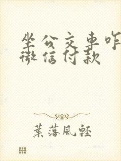 坐公交车咋样用微信付款