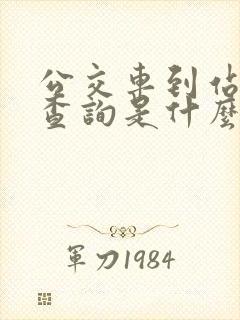 公交车到站实时查询是什么软件啊