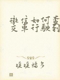 微信如何查看公交车行驶到哪里