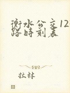 衡水公交123路时刻表