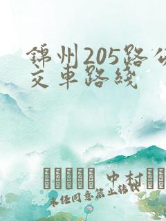 锦州205路公交车路线
