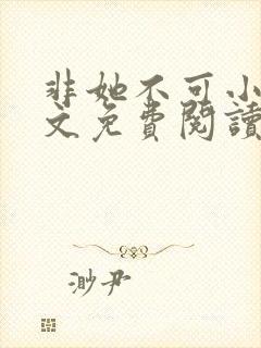 非她不可小说全文免费阅读无弹窗