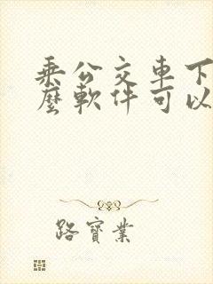 乘公交车下载什么软件可以扫码