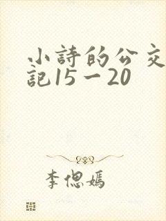 小诗的公交车日记15一20