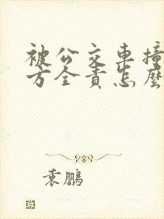 被公交车撞了对方全责怎么赔偿