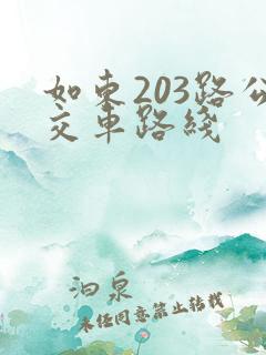 如东203路公交车路线
