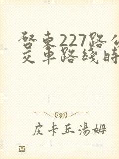 启东227路公交车路线时间表