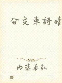 公交车诗晴h