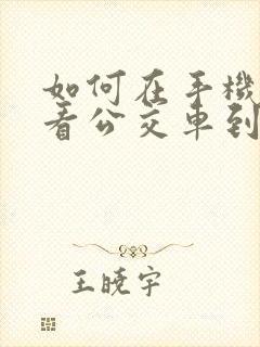 如何在手机上查看公交车到哪了