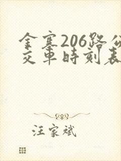 金寨206路公交车时刻表查询