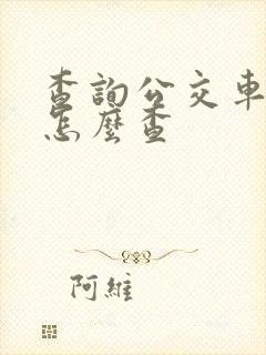 查询公交车时间怎么查