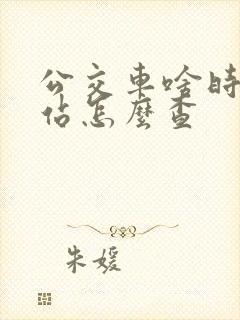 公交车啥时候到站怎么查