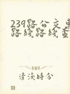 239路公交车路线路线查询