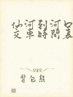 仙河到河口的公交车时间表