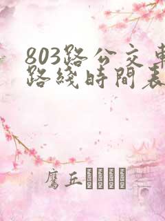 803路公交车路线时间表几点一趟