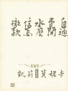 微信水费自动扣款怎么开通