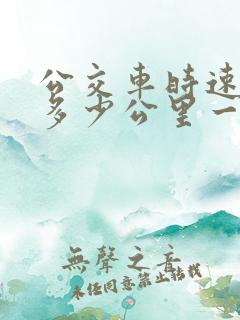 公交车时速一般多少公里一小时