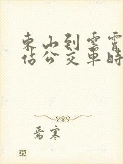 东山到云霄动车站公交车时刻表最新