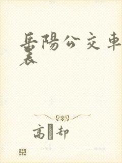 岳阳公交车时间表