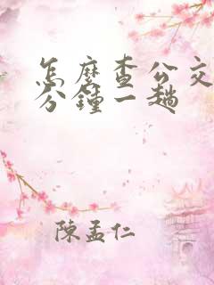 怎么查公交车几分钟一趟