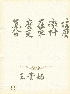 怎么在微信上看公交车什么时候到
