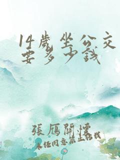 14岁坐公交车要多少钱