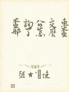 查询公交车站到哪了怎么查