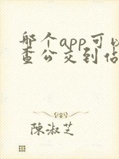 哪个app可以查公交到站时间