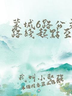 蒙城6路公交车路线起点至终点