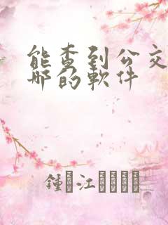 能查到公交车到哪的软件