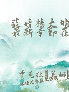 苏晴杨大明小说最新章节在线阅读