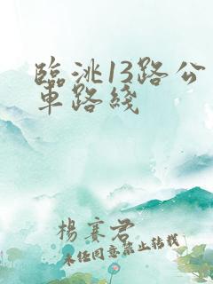 临洮13路公交车路线