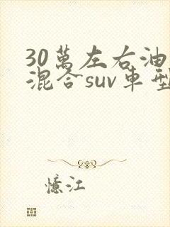 30万左右油电混合suv车型推荐