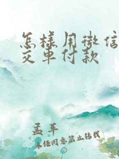 怎样用微信乘公交车付款