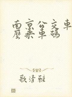 南京公交车用什么乘车码